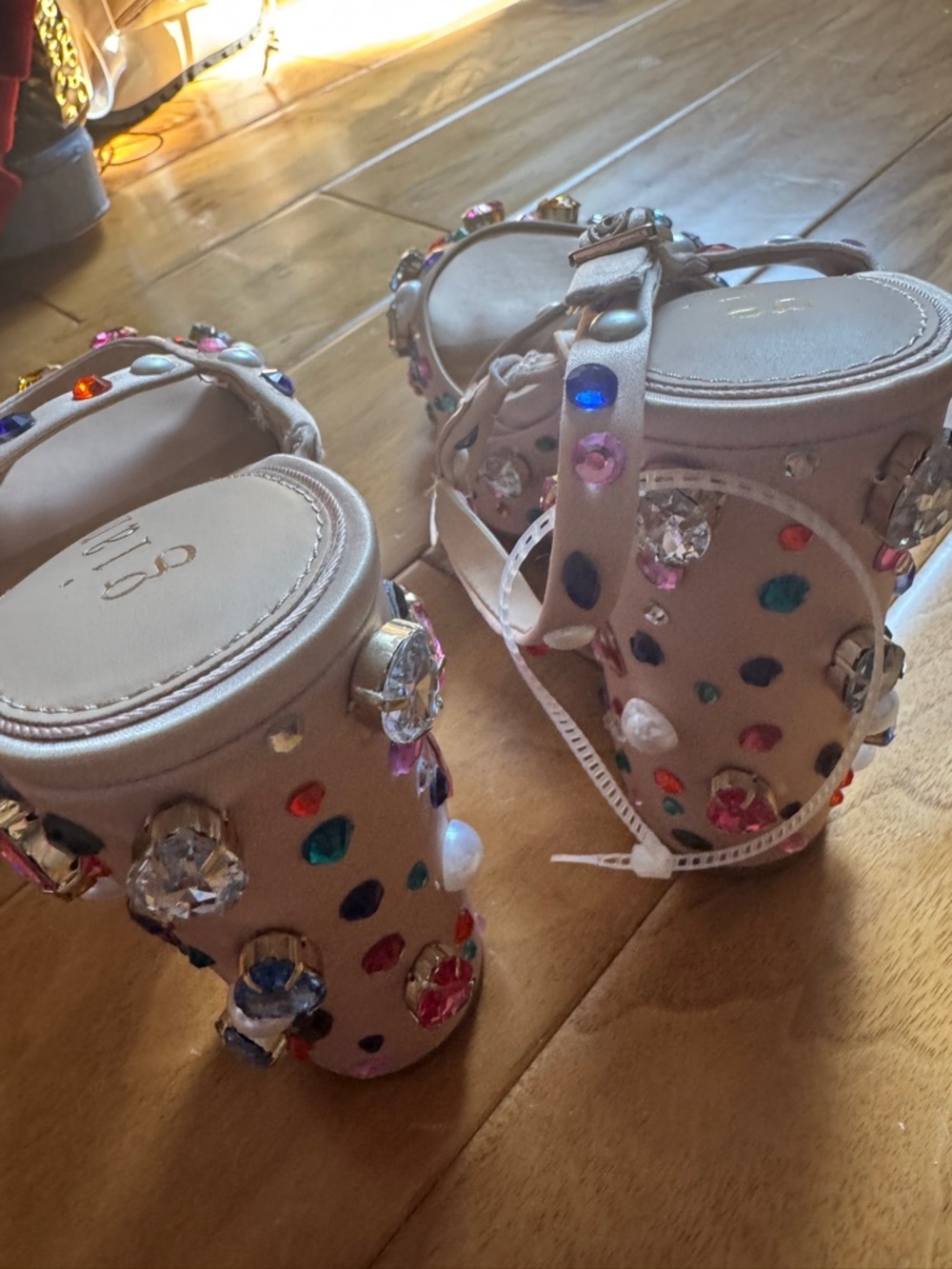 NWT Gianni Bini Calvan Jewel Ornamented Platform Dress Sandals Sz 8,5 - Picture 8 of 11